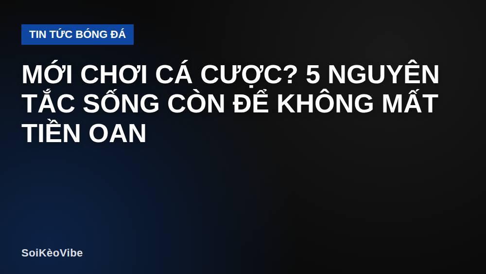 Mới Chơi Cá Cược? 5 Nguyên Tắc Sống Còn Để Không Mất Tiền Oan
